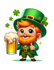 The irish Leprechaun with his beer