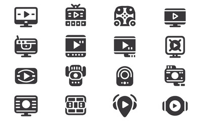 Photo and video icon set