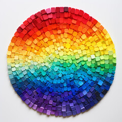 Obraz premium rainbow in the full spectrum of colours on a white background creative with Generative Ai