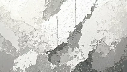 Foto op Plexiglas Verweerde muur Illustration of White Concrete Wall Texture with part of the paint peeling off. 