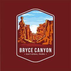 Bryce Canyon National Park Emblem logo patch logo illustration