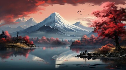Colorful Autumn Season and Mountain Fuji. - obrazy, fototapety, plakaty