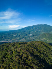 Fototapeta premium The Barú volcano is the highest elevation in Panama and one of the highest in Central America, with a height of 3475 m above sea level, view from Boquete village side, Chiriqui, Panama - stock video