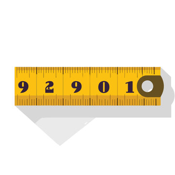 measuring tape tool icon image flat vector illustra