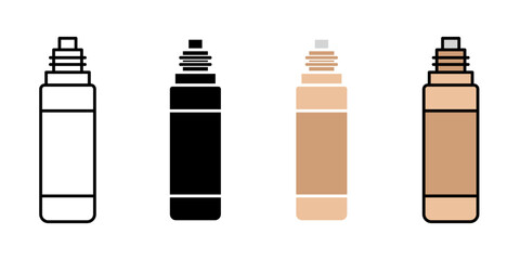 Concealer Cosmetic Product Icons. Beauty Spray and Bottle Design Symbols.