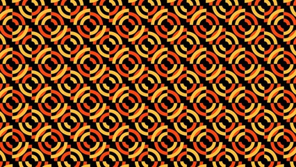 VJ 幾何学模様 回転 円 シンプル 黄色 オレンジ [別Verあり]