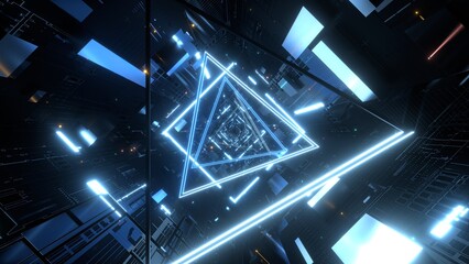 VJ トンネル ワープ 三角形 回転 メタル 青 [別Verあり]