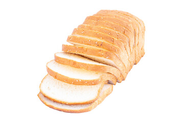 slices of bread on isolated white background