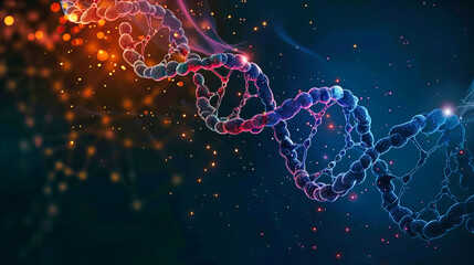 Scientific exploration of genetics and molecular biology, with a focus on DNA, genome research, and the fundamentals of life science - obrazy, fototapety, plakaty