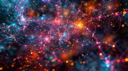 Fototapeta premium Connectivity: An intricate web of interconnected nodes