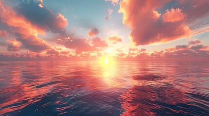Glow: A beautiful sunset over a serene ocean