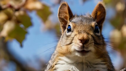 Obraz premium Close up of a squirrel on blurred background
