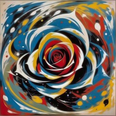abstract colorful rose background painting
