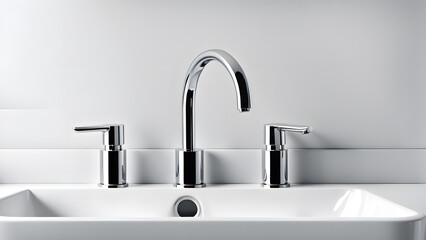 3D Cosmetic and Skincare Background Featuring Modern Bathroom Interior with Sink Table