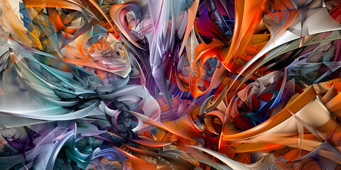 Painting of a colorful abstract .abstract colorful background with waves ,HD wallpaper