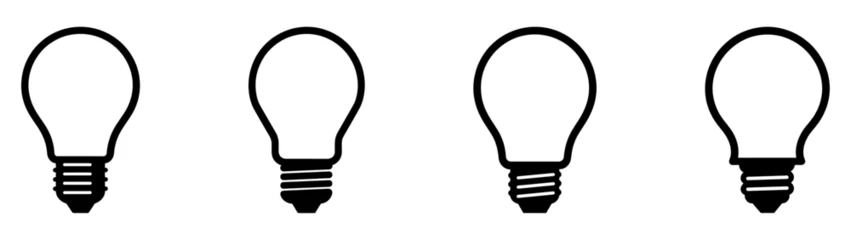 Fotobehang Light bulb icon. Light bulb vector icon. Idea icon. Lamp concept. Light bulb, isolated in modern simple flat design. Vector EPS 10 © GraphiStock