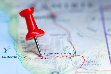 Aus, Namibia pin on map