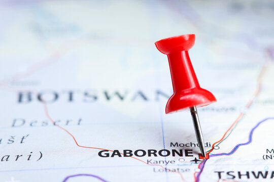 Gaborone, Botswana pin on map