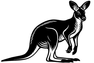 Kangaroo silhouette  vector art illustration