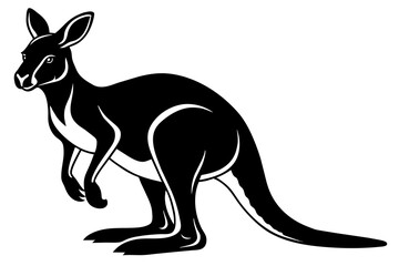 Kangaroo silhouette  vector art illustration