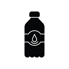 Black Solid Mineral Water vector icon