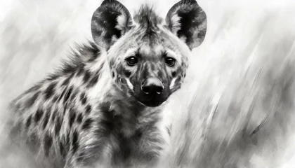 Zelfklevend Fotobehang Hyena illustration ai generated © Muhammad
