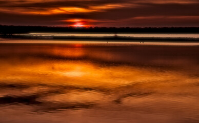sunset at Pialassa Baiona near Marina Romean (Italy)