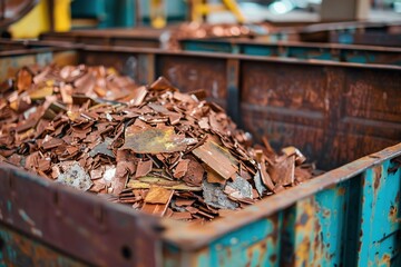 Ein Container mit Kupferschrott 