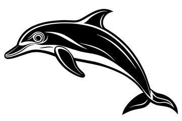 Dolphin silhouette  vector art illustration