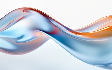 Abstract fluid shapes in blue and orange