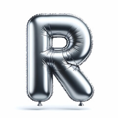 Silver letter R balloons