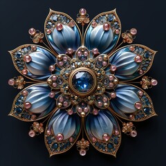 Decorative miniature, ornaments texture on a black background, royal style