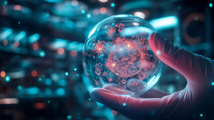 Exploring the Universe in a Glass Sphere - obrazy, fototapety, plakaty
