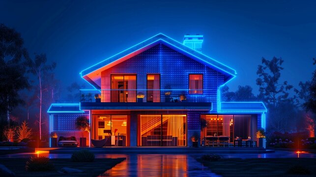 A smart home equipped with digital devices and sensors to optimize energy usage and reduce carbon footprint.