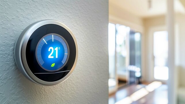 A smart home equipped with digital devices and sensors to optimize energy usage and reduce carbon footprint.