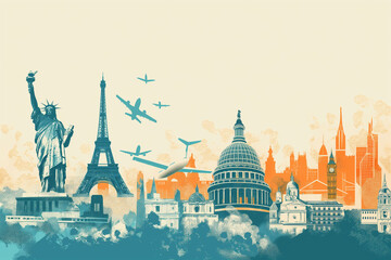 Travel Banner, Teaser, Background with a plenty space for some text. 
