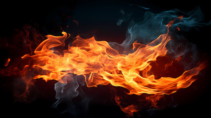 Fire and ice, heat and cold concept