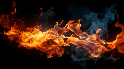 Fototapeta premium Fire and ice, heat and cold concept