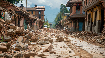 Urban Decay: Earthquake's Ruinous Consequences
 - obrazy, fototapety, plakaty