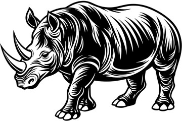 Rhinoceros silhouette  vector art illustration