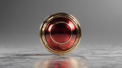 Red and Gold Object on Table