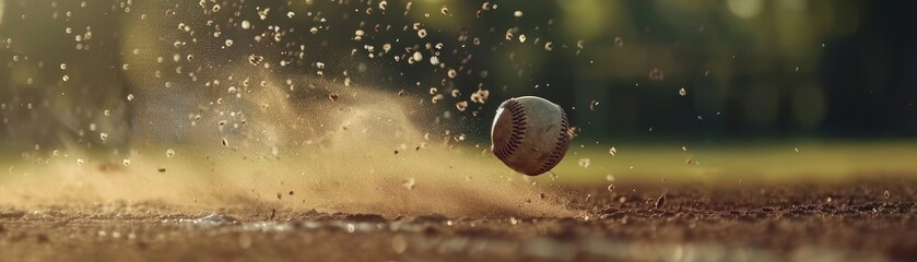 Baseball pitch in slow motion - obrazy, fototapety, plakaty