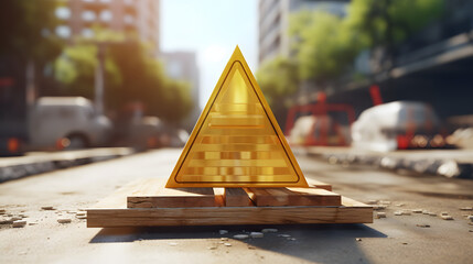 Construction Ahead Sign icon 3d