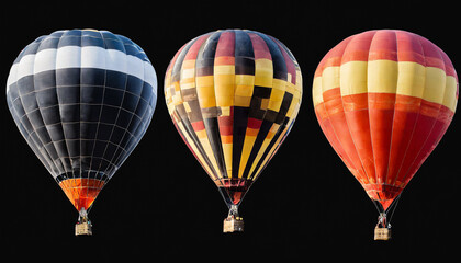 Fototapeta premium hot air balloon in flight on black background