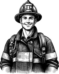 Fototapeta premium Fire Fighter Illustration