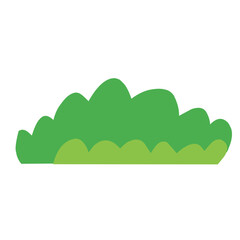 Vector bush green grass ,Simple flat illustration isolated on white background.