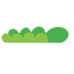 Vector bush green grass ,Simple flat illustration isolated on white background.