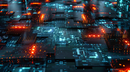 The intricate details of a motherboard and circuitry, where the blend of technology and engineering creates the foundation for digital innovation and connectivity