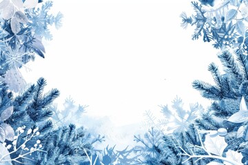 Fototapeta na wymiar Winter Style Vector Illustration Border Banner Art Background with Empty Copy Space created with Generative AI Technology