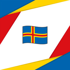 Aland Islands Flag Abstract Background Design Template. Aland Islands Independence Day Banner Social Media Post. Aland Islands